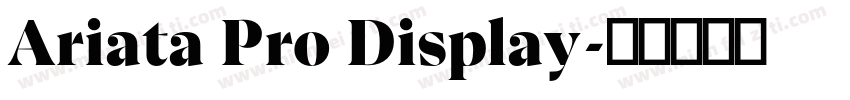 Ariata Pro Display字体转换